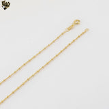 (1-1582) Laminado de oro - Cadena de bolas de eslabones curvos de 2 mm - BGF