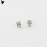 (2-6377) 925 Sterling Silver - Zircon Bear Set.