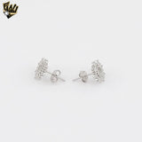 (2-3116) 925 Sterling Silver - Zircon Circle Stud Earrings.