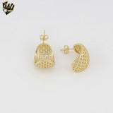 (1-1201-2) Gold Laminate - Geometric Half Earrings - BGO