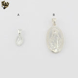 (2-1113) 925 Sterling Silver - Miraculous Virgin Pendants.