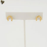 (1-1108-7) Gold Laminate - Horseshoe Stud Earrings - BGF