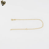(1-0453) Laminado de oro - Brazalete de eslabones de corazones de 2 mm - BGF