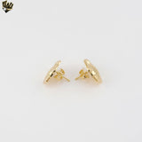 (1-1246-1) Gold Laminate -Zircon Irregular Stud Earrings - BGF