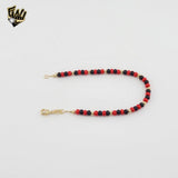 (1-0690) Laminado Oro - Pulseras Elegua Beads 4mm - BGF