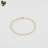 (1-0511) Gold Laminate - 3mm Tennis Bracelet - BGF - 7"