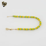 (1-0690) Laminado de Oro - Pulseras de Cuentas de Orula de 4.5mm - BGF