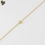 (1-6121) Gold Laminate - 1mm Box Link Drop Necklace - BGF