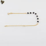(1-0740) Pulsera de cuentas multicolores laminadas en oro de 6 mm - 19 cm - BGF