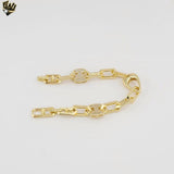 (1-60095) Gold Plated - 9mm Paper Clip Bracelet - 7.5"