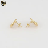 (1-1207) Gold Laminate - Heart Shape Stud Earrings - BGF