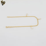 (1-0094) Gold Laminate - 3mm Curb Link Charms Anklet - 10" - BGF