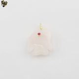 (1-2226-1) Gold Plated-  Milky Quartz Fish Pendant.
