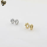 (4-2227) Stainless Steel - Zircon Flower Huggies.