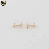 (1-1140-8) Gold Laminate - Mini Arrow Stud Earrings - BGF