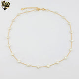 (1-6097-2) Gold Laminate - Flower Pearl Necklace - BGF