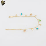 (1-0550) Gold Laminate - 1.5mm Curb Link Charms Bracelet - BGF