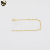 (1-0408) Gold Laminate - 2mm Oval Paper Clip Bracelet - BGF