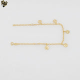 (1-0053) Gold Laminate - 3mm Rolo Link Sea Charms Anklet - 10” - BGF