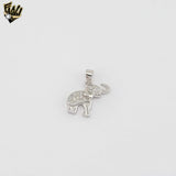 (2-6335) 925 Sterling Silver - Zircon Elephant Set.