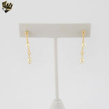 (1-1231) Laminado de Oro - Pendientes Largos Flecha - BGF
