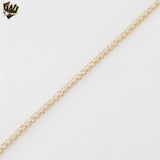 (1-0200) Gold Laminate - 2mm Zircon Tennis Anklet - 9" - BGF