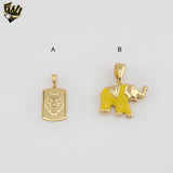 (1-2236-1) Laminado Oro - Colgantes Elefantes - BGF