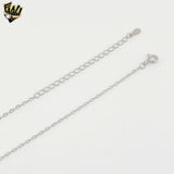 (2-66005) Plata de ley 925 - Collar de corazón con eslabones Rolo de 1,5 mm - 16"