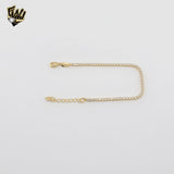 (1-0496) Gold Laminate - 2mm Tennis Bracelet - BGF- 6"