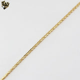(1-0767) Gold Laminate - 3mm Flat Heart Link Bracelet - BGF