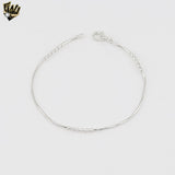 (2-0348) 925 Sterling Silver - Snake Link Bracelet - 7.5''