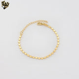 (1-0489) Laminado de oro - Brazalete de eslabones abiertos de 9 mm - 7,5” - BGO