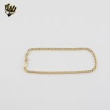 (1-0030) Laminado dorado - Tobillera con eslabones curvos de 3,5 mm - 10" - BGO