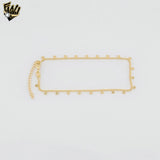 (1-0133-2) Gold Laminate - 1.5mm Curb Link Circles Charms Anklet - 10” - BGF