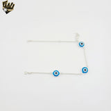 (2-0426) Pulsera de eslabones Rolo de plata de ley 925 con ojo de 3 mm.