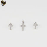 (2-6359) 925 Sterling Silver - Zircon Cross Set.