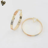 (1-2784-2) Gold Laminate - Elephants Three Tone Hoops - BGO