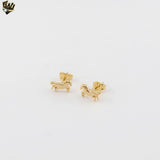 (1-1108-8) Gold Laminate - Mini Horse Stud Earrings - BGF