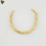 (1-60098) Gold Plated -Greek Style Bracelet - 7.5"