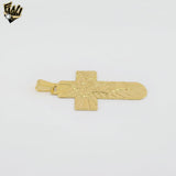 (1-2460-3) Gold Laminate - Big Cross Pendant - BGF