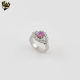(2-5089-1) 925 Sterling Silver - Pink Stone Ring
