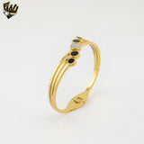 (MBRA-15-P) Stainless Steel - 3mm Circles Bangle.