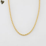 (1-1621) Laminado de oro - Cadena de eslabones de cuerda de 3 mm - BGF