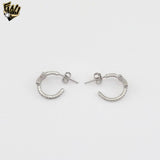 (2-4221) 925 Sterling Silver - Open Dainty X Huggies.