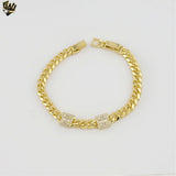 (1-60096) Gold Plated - 6mm Curb Link Bracelet - 7.5"
