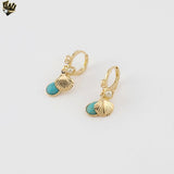 (1-2983-7) Gold Laminate - Dangling Charms Hoops - BGF
