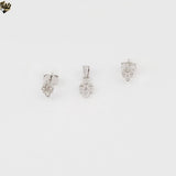 (2-6396-1) 925 Sterling Silver - Mini Zircon Vintage Inspired Set.