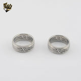(4-0026) Stainless Steel - Carved Ring.