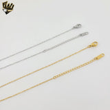 (4-7105) Stainless Steel - 1mm Link Rose Necklace - 16"