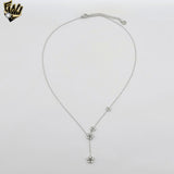 (4-7114) Stainless Steel - Dainty Tie Flower Necklace - 17"